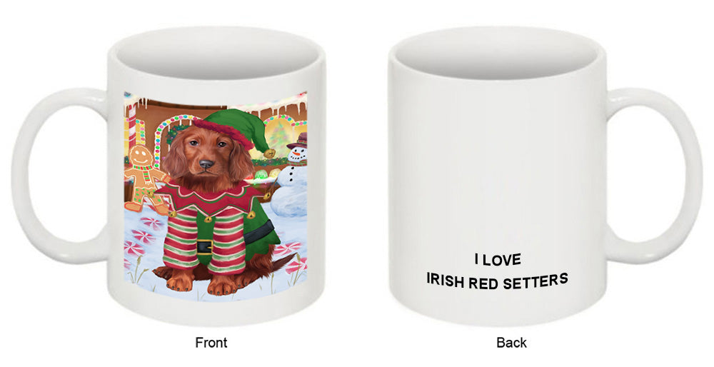 Christmas Gingerbread House Candyfest Irish Red Setter Dog Coffee Mug MUG51760