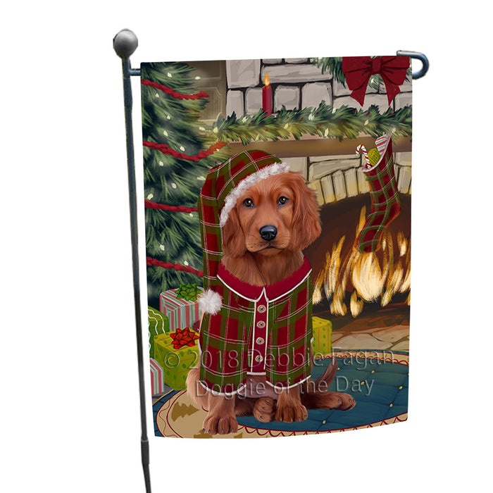 The Stocking was Hung Irish Red Setter Dog Garden Flag GFLG55629