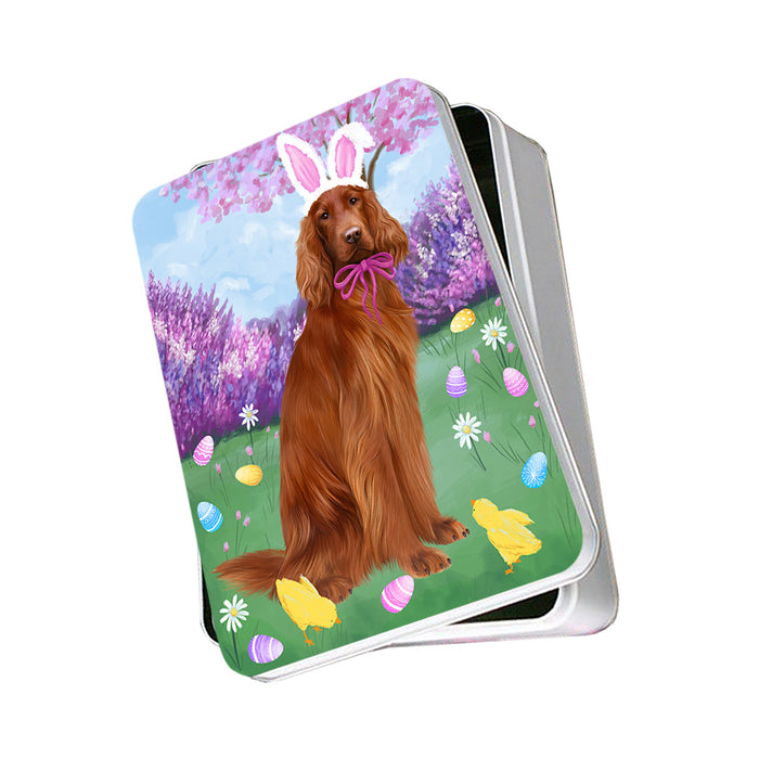 Easter Holiday Irish Red Setter Dog Photo Storage Tin PITN56853