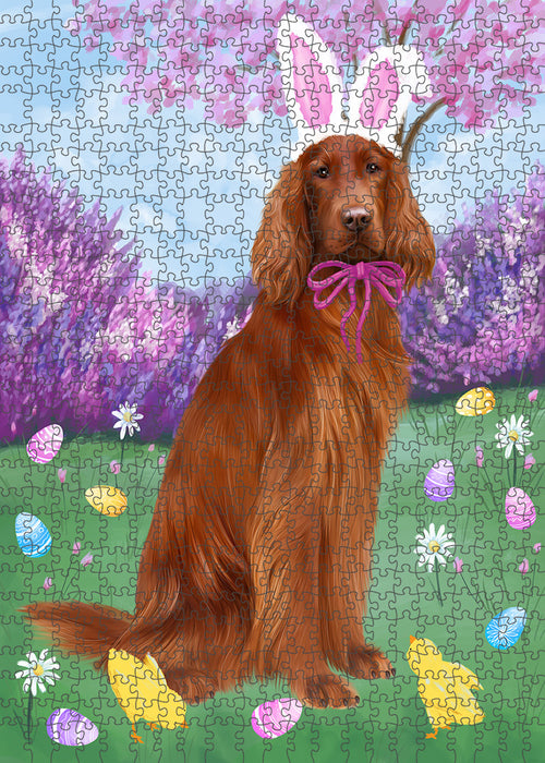 Easter Holiday Irish Red Setter Dog Puzzle with Photo Tin PUZL95956
