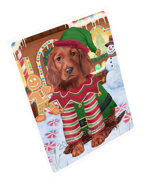 Christmas Gingerbread House Candyfest Irish Red Setter Dog Magnet MAG74225 (Small 5.5" x 4.25")