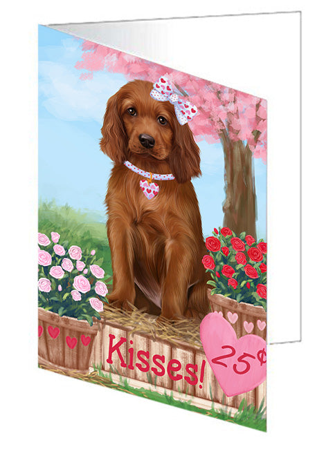 Rosie 25 Cent Kisses Irish Red Setter Dog Handmade Artwork Assorted Pets Greeting Cards and Note Cards with Envelopes for All Occasions and Holiday Seasons GCD72185