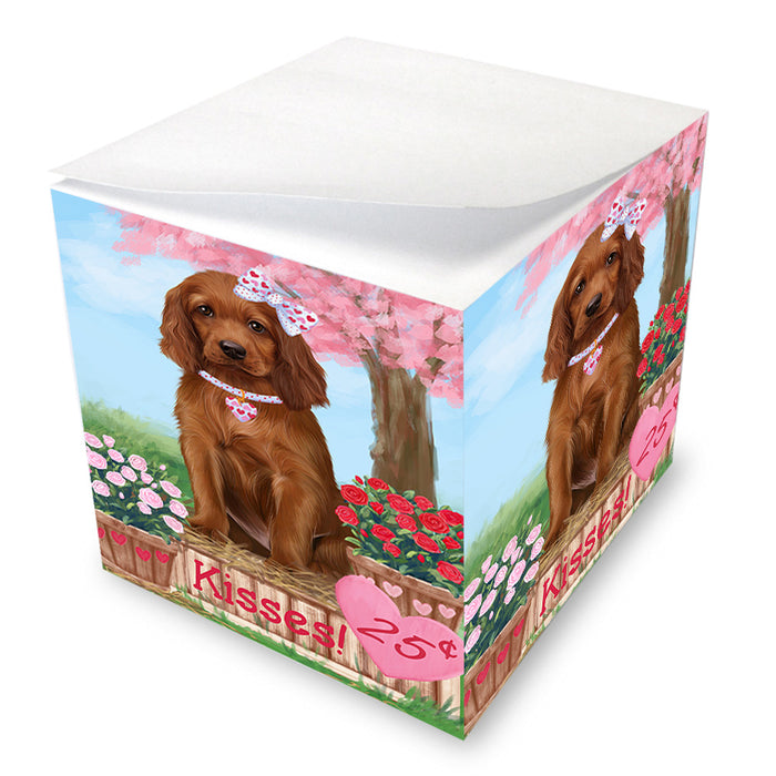 Rosie 25 Cent Kisses Irish Red Setter Dog Note Cube NOC53962
