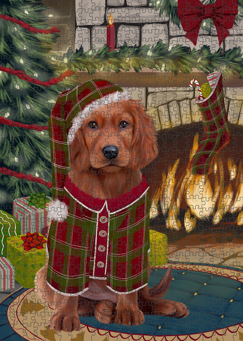 The Stocking was Hung Irish Red Setter Dog Puzzle  PUZL89548