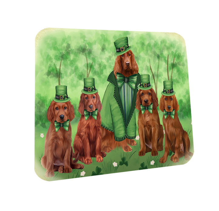 St. Patricks Day Irish Portrait Irish Red Setter Dogs Coasters Set of 4 CST56973
