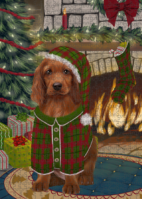 The Stocking was Hung Irish Red Setter Dog Puzzle  PUZL89552