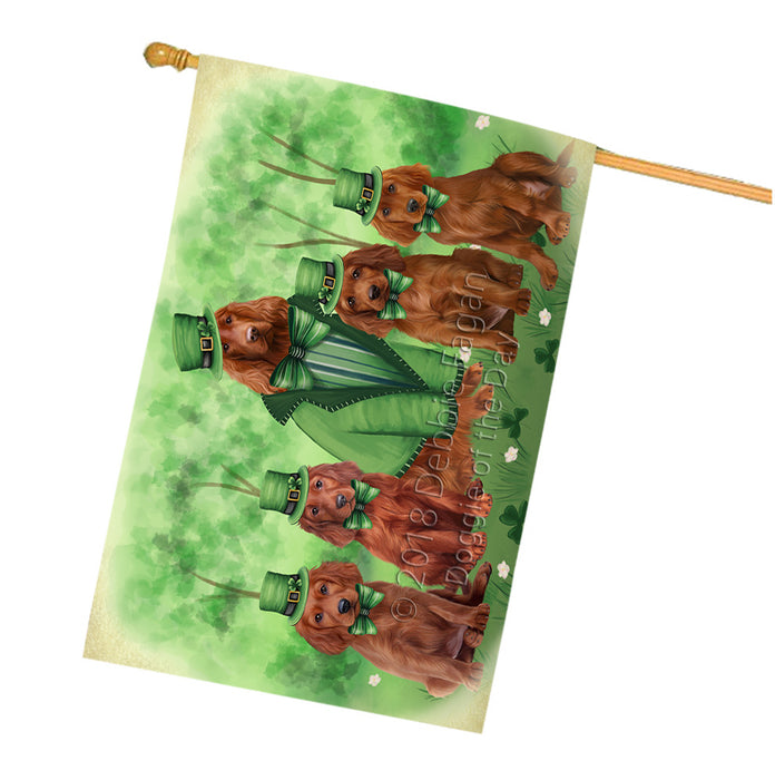 St. Patricks Day Irish Portrait Irish Red Setter Dogs House Flag FLG65039