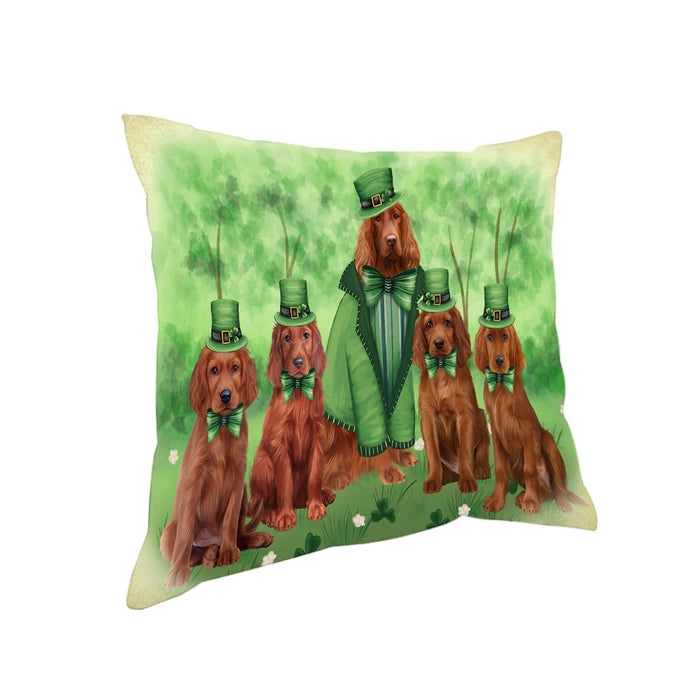 St. Patricks Day Irish Portrait Irish Red Setter Dogs Pillow PIL86172