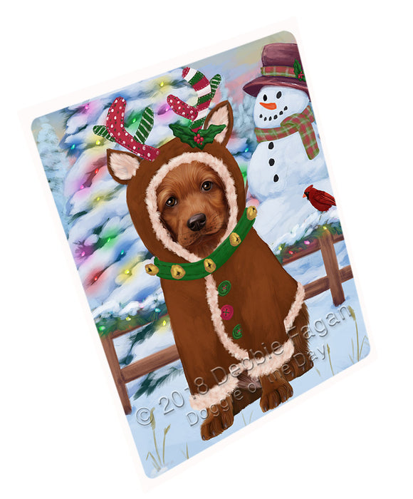 Christmas Gingerbread House Candyfest Irish Red Setter Dog Large Refrigerator / Dishwasher Magnet RMAG100446