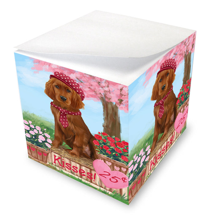 Rosie 25 Cent Kisses Irish Red Setter Dog Note Cube NOC53963