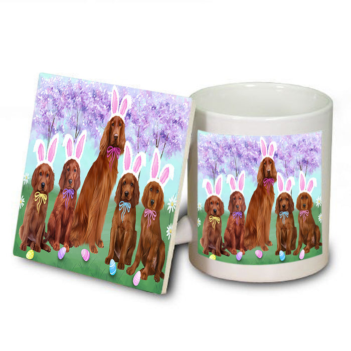 Easter Holiday Irish Red Setters Dog Mug and Coaster Set MUC56903