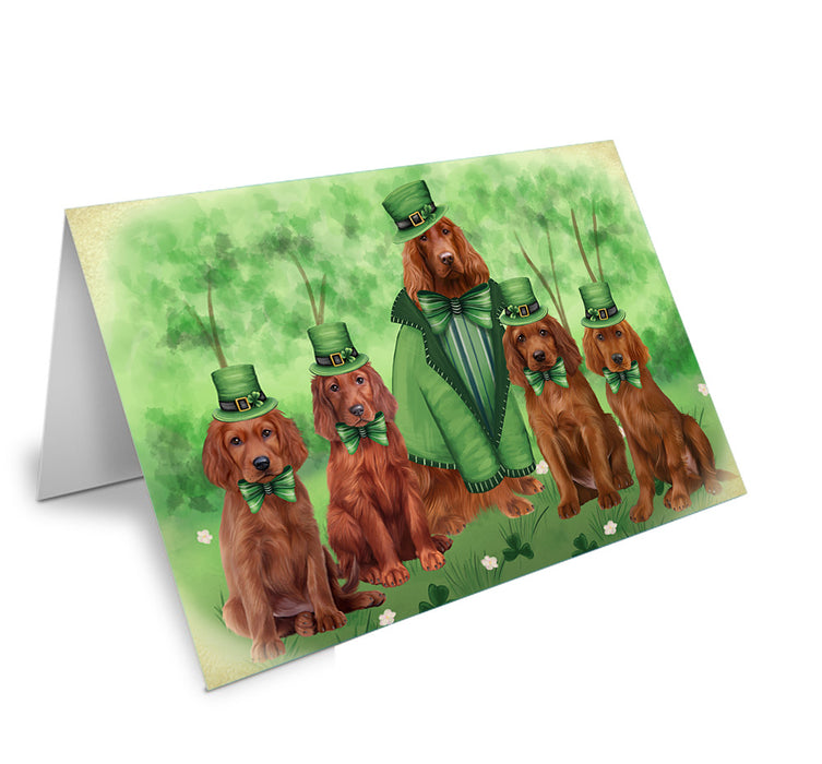 St. Patricks Day Irish Portrait Irish Red Setter Dogs Handmade Artwork Assorted Pets Greeting Cards and Note Cards with Envelopes for All Occasions and Holiday Seasons GCD76559
