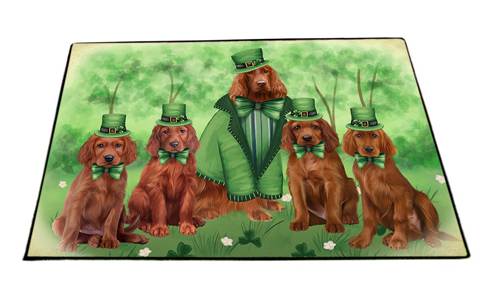 St. Patricks Day Irish Portrait Irish Red Setter Dogs Floormat FLMS54218