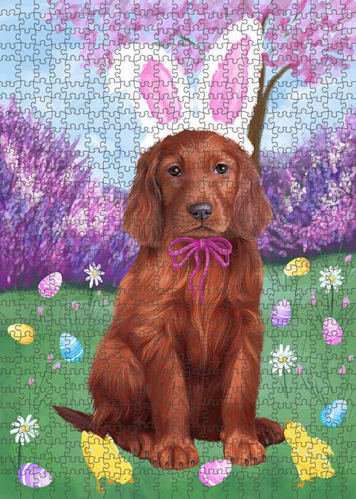 Easter Holiday Irish Red Setter Dog Puzzle with Photo Tin PUZL95964
