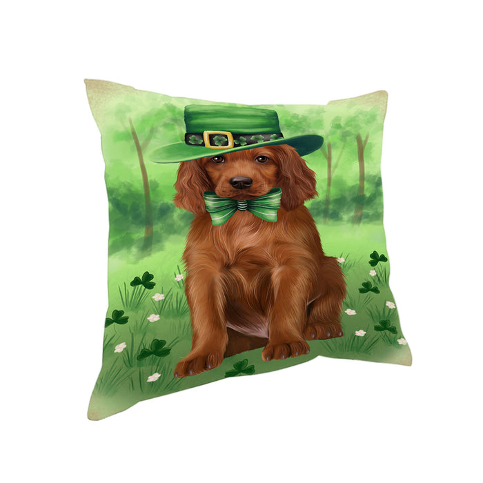 St. Patricks Day Irish Portrait Irish Red Setter Dog Pillow PIL86176