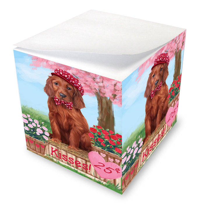 Rosie 25 Cent Kisses Irish Red Setter Dog Note Cube NOC53964