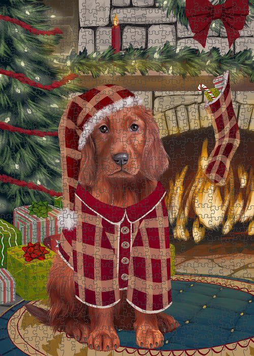 The Stocking was Hung Irish Red Setter Dog Puzzle  PUZL89556