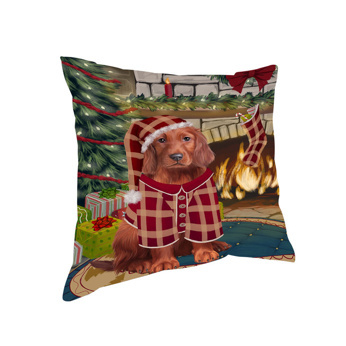 The Stocking was Hung Irish Red Setter Dog Pillow PIL70280