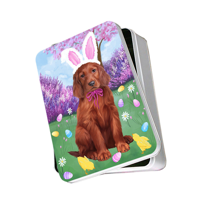 Easter Holiday Irish Red Setter Dog Photo Storage Tin PITN56855