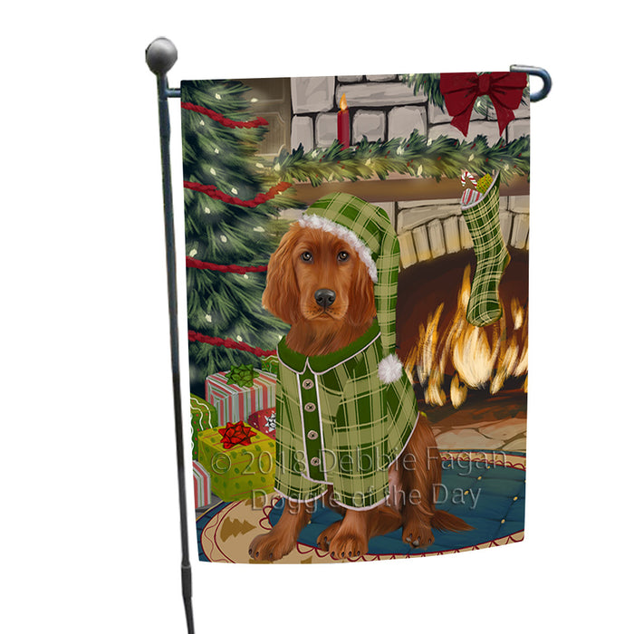 The Stocking was Hung Irish Red Setter Dog Garden Flag GFLG55632
