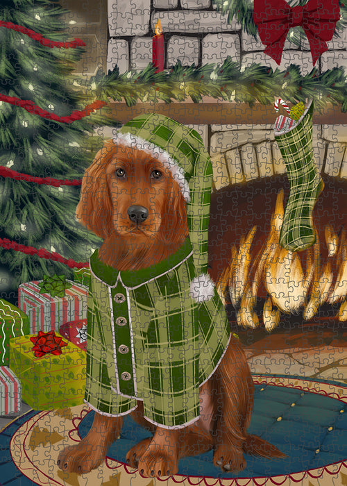 The Stocking was Hung Irish Red Setter Dog Puzzle  PUZL89560