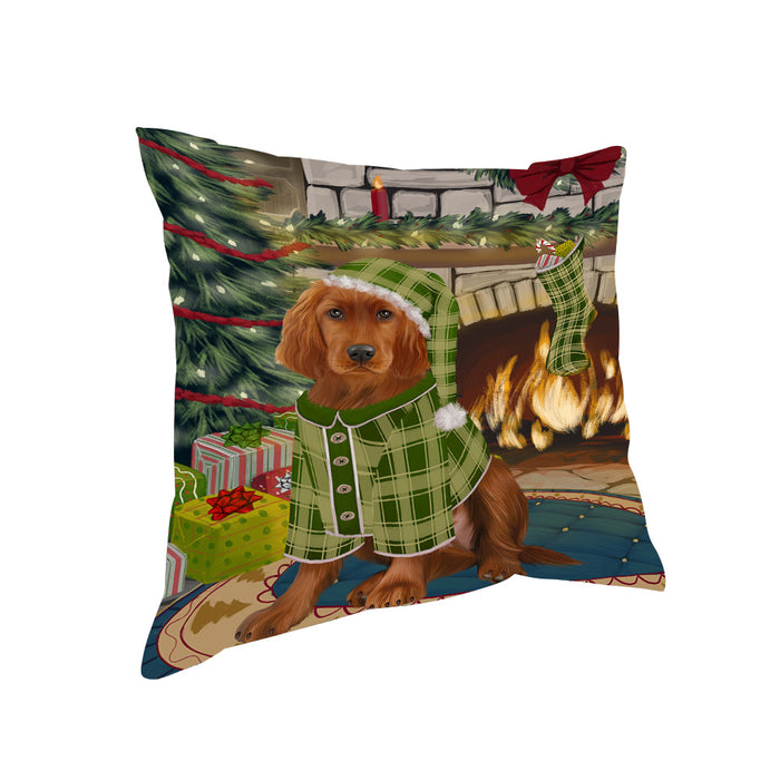 The Stocking was Hung Irish Red Setter Dog Pillow PIL70284