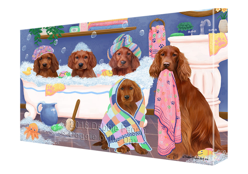 Rub A Dub Dogs In A Tub Irish Red Setters Dog Canvas Print Wall Art Décor CVS133388