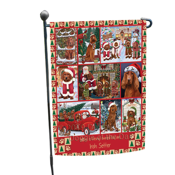 Love is Being Owned Christmas Irish Red Setter Dogs Garden Flag GFLG65903