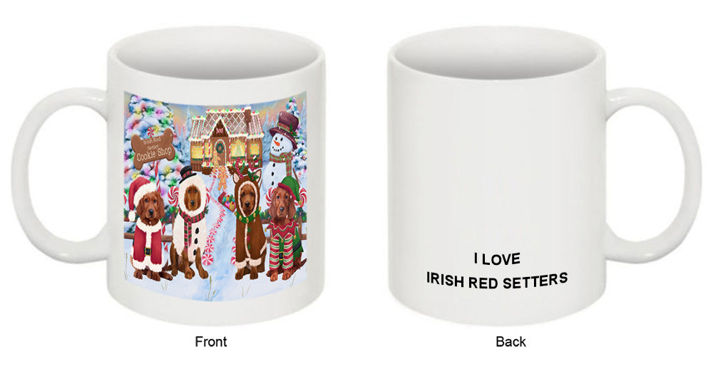 Holiday Gingerbread Cookie Shop Irish Red Setters Dog Coffee Mug MUG51805