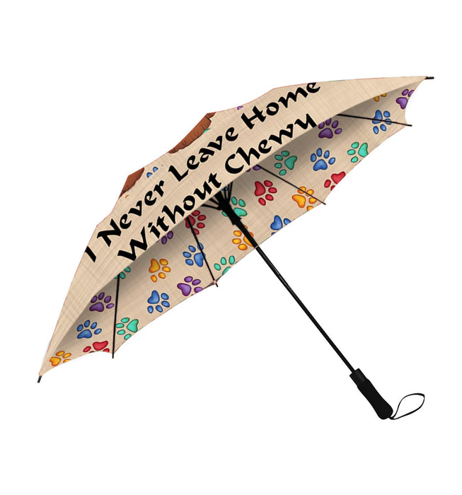 Custom Pet Name Personalized I never Leave Home Irish Red Setter Dog Semi-Automatic Foldable Umbrella