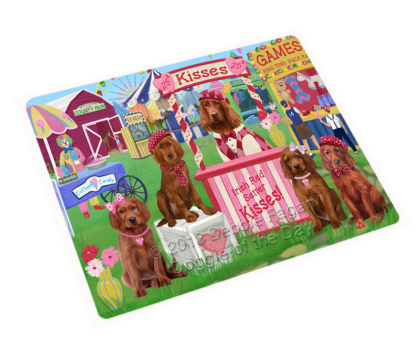 Carnival Kissing Booth Irish Red Setters Dog Large Refrigerator / Dishwasher Magnet RMAG97308