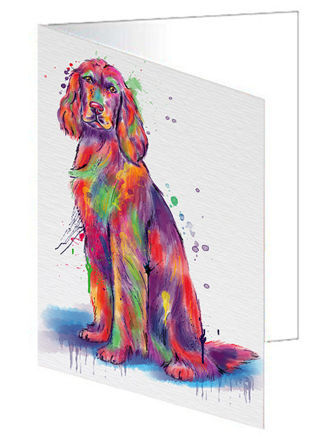 Watercolor Irish Red Setter Dog Handmade Artwork Assorted Pets Greeting Cards and Note Cards with Envelopes for All Occasions and Holiday Seasons GCD77063