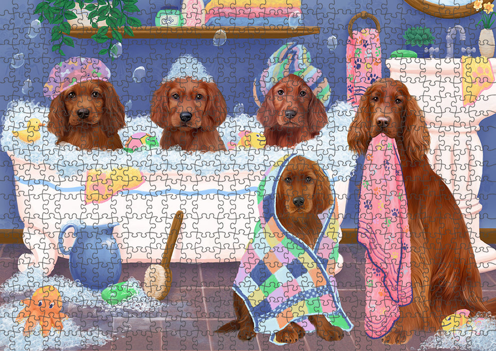 Rub A Dub Dogs In A Tub Irish Red Setters Dog Puzzle  PUZL95384