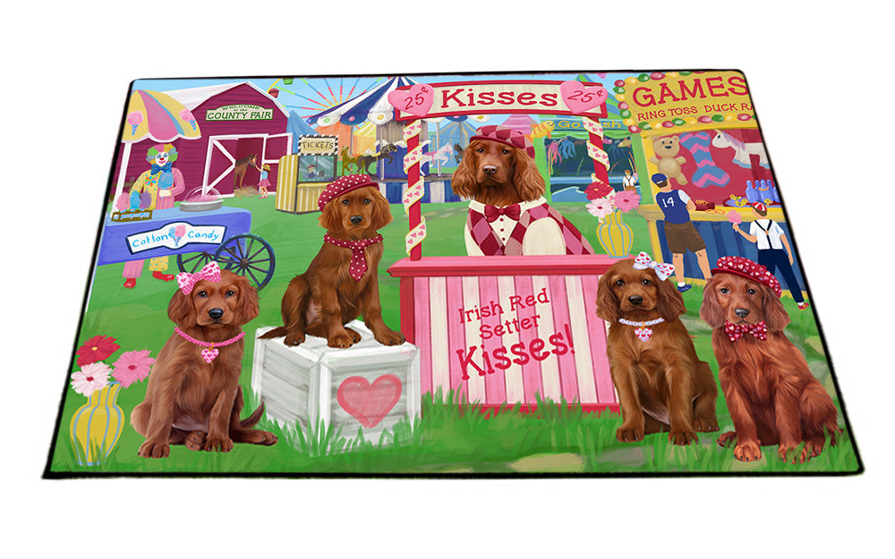 Carnival Kissing Booth Irish Red Setters Dog Floormat FLMS52938