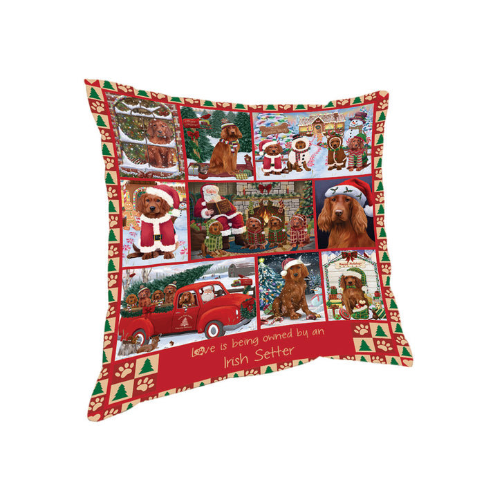 Love is Being Owned Christmas Irish Red Setter Dogs Pillow PIL85788