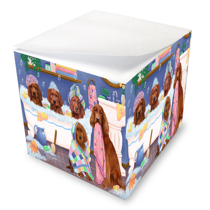 Rub A Dub Dogs In A Tub Irish Red Setters Dog Note Cube NOC54868