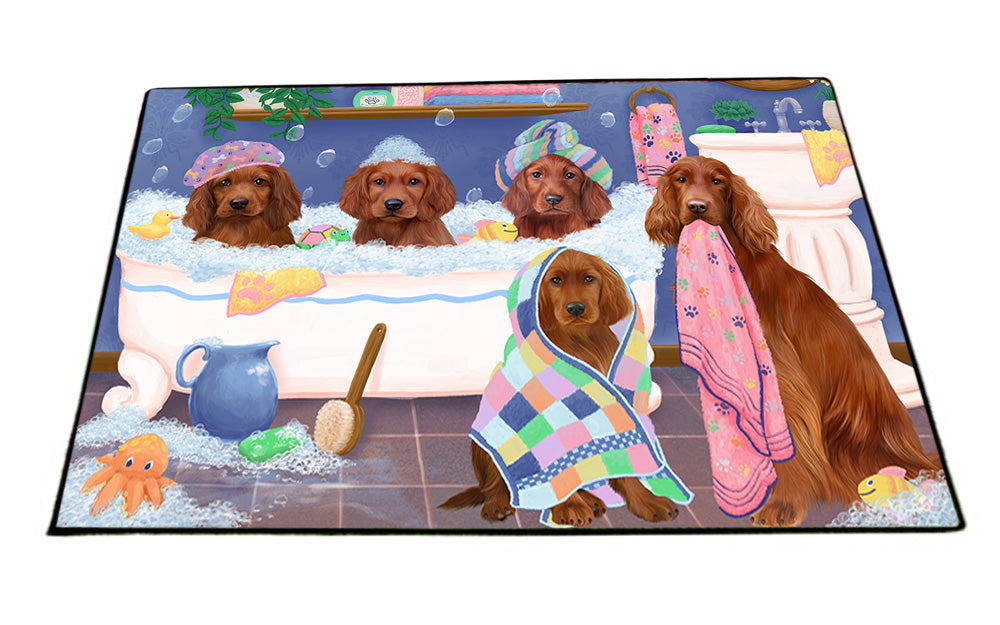 Rub A Dub Dogs In A Tub Irish Red Setters Dog Floormat FLMS53571