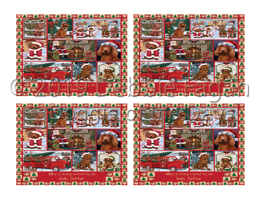 Love is Being Owned Christmas Irish Red Setter Dogs Placemat