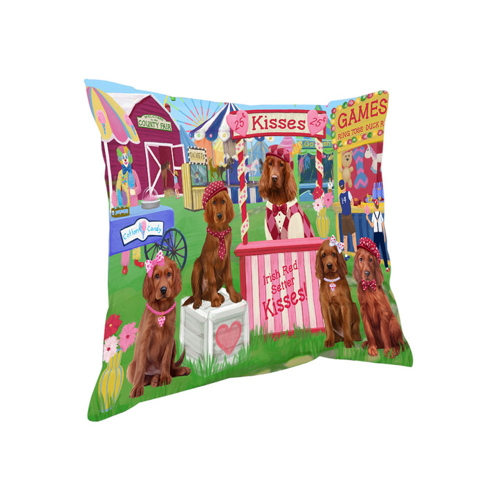 Carnival Kissing Booth Irish Red Setters Dog Pillow PIL77652