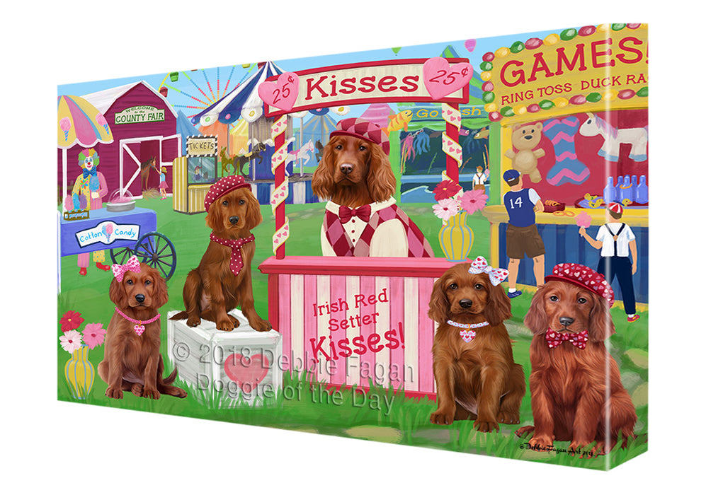 Carnival Kissing Booth Irish Red Setters Dog Canvas Print Wall Art Décor CVS124784