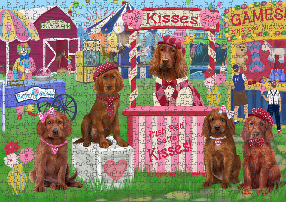 Carnival Kissing Booth Irish Red Setters Dog Puzzle  PUZL91564