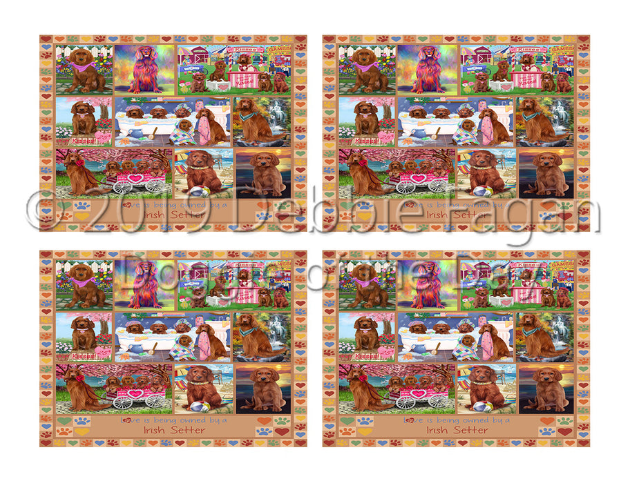 Love is Being Owned Irish Setter Dog Beige Placemat