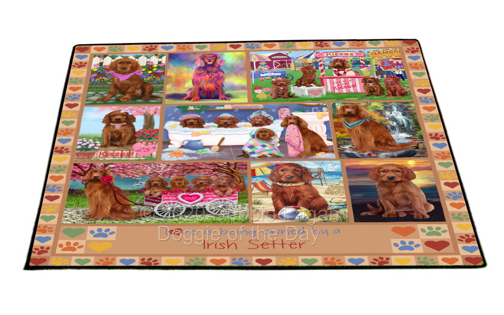 Love is Being Owned Irish Setter Dog Beige Floormat FLMS55123