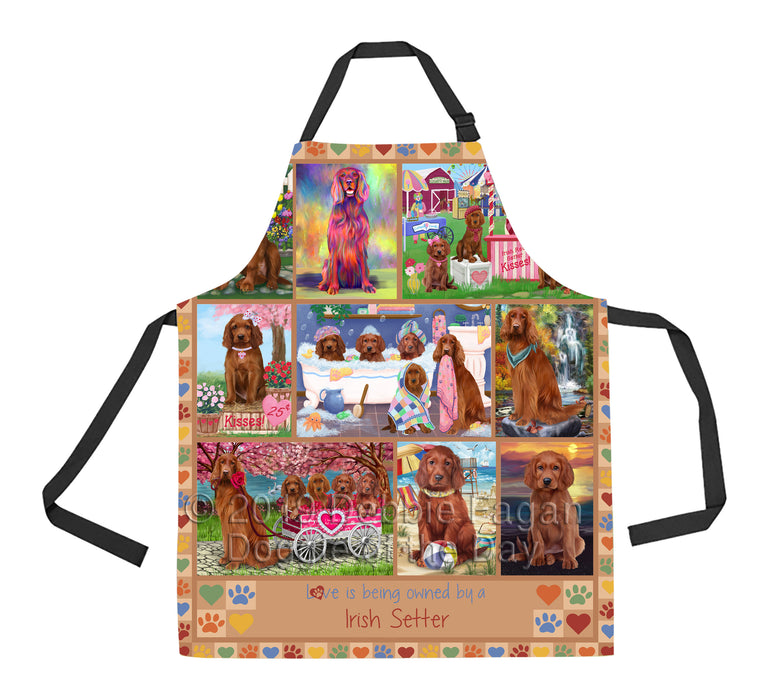 Love is Being Owned Irish Setter Dog Beige Apron