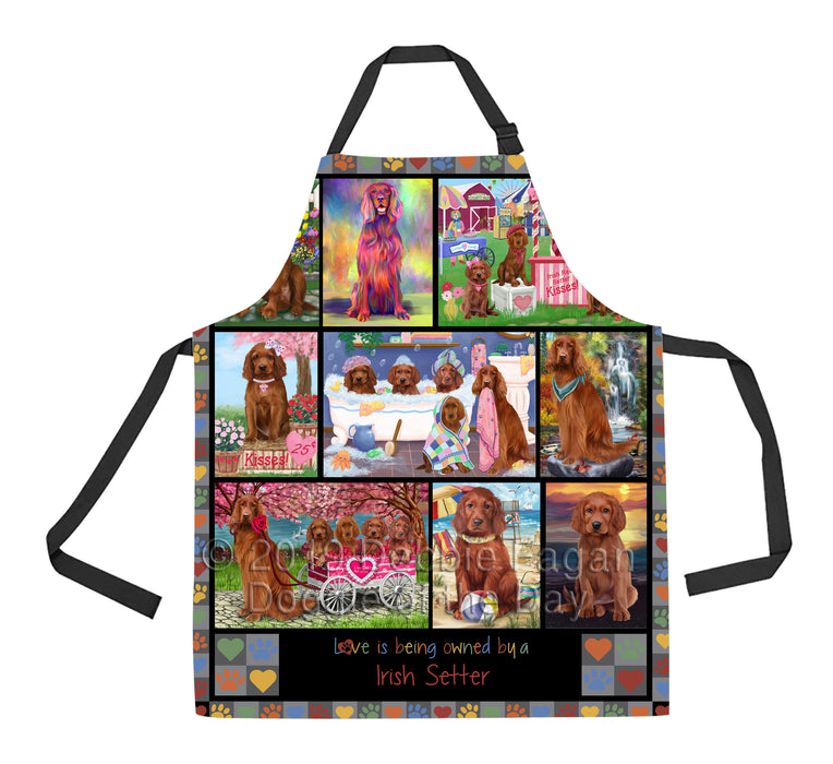 Love is Being Owned Irish Setter Dog Grey Apron