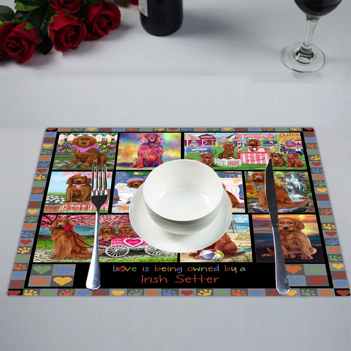 Love is Being Owned Irish Setter Dog Grey Placemat