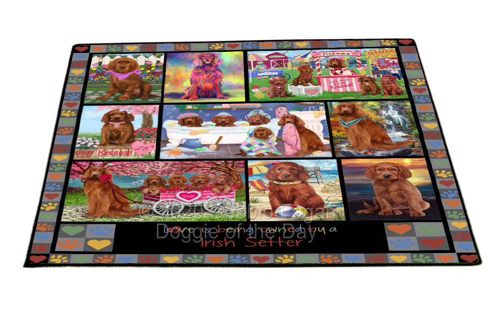 Love is Being Owned Irish Setter Dog Grey Floormat FLMS55342