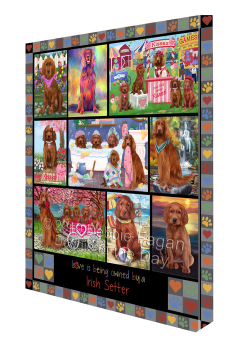 Love is Being Owned Irish Setter Dog Grey Canvas Print Wall Art Décor CVS138149