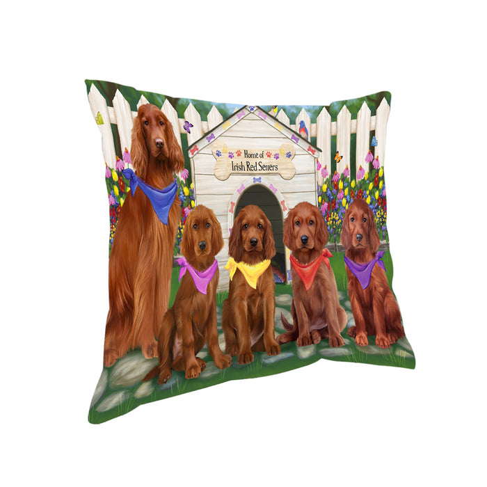 Spring Dog House Irish Setters Dog Pillow PIL64992
