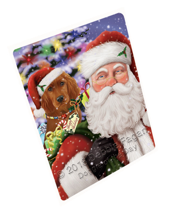 Santa Carrying Irish Setter Dog and Christmas Presents Large Refrigerator / Dishwasher Magnet RMAG83034